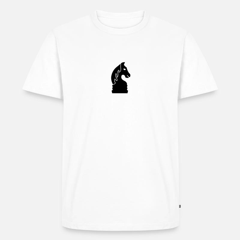 schach_pferd_1c - Männer Premium Bio T-Shirt - Weiß