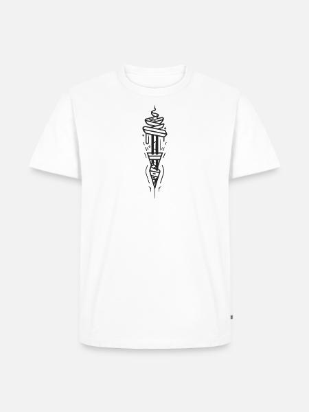 modernen Fackel - Männer Premium Bio T-Shirt - Weiß