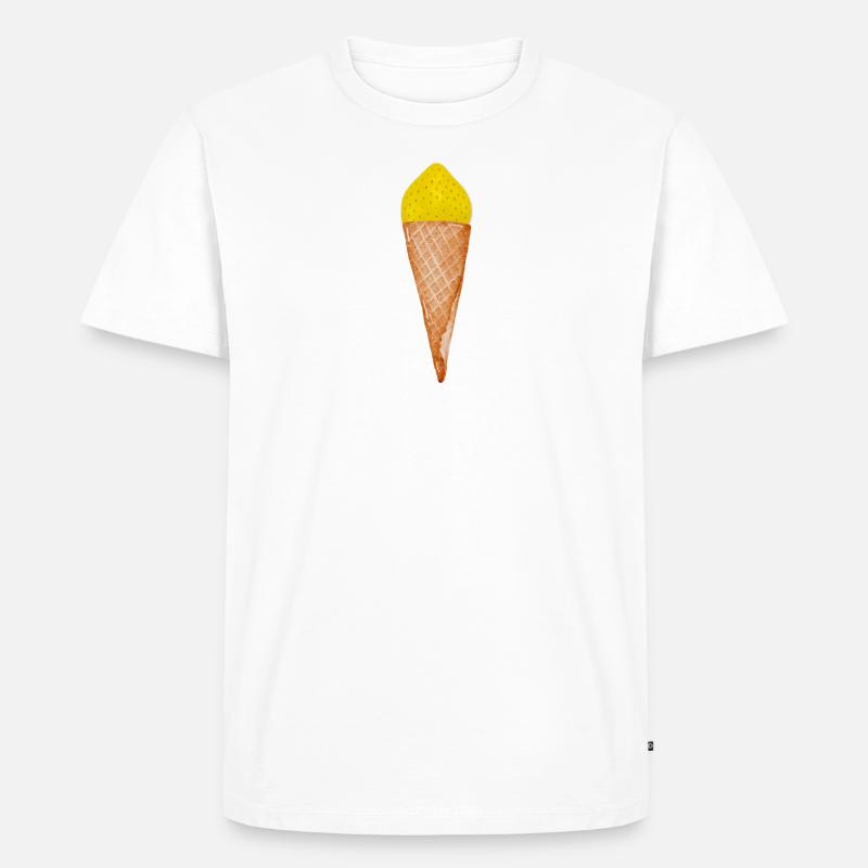 Zitroneneis - Männer Premium Bio T-Shirt - Weiß