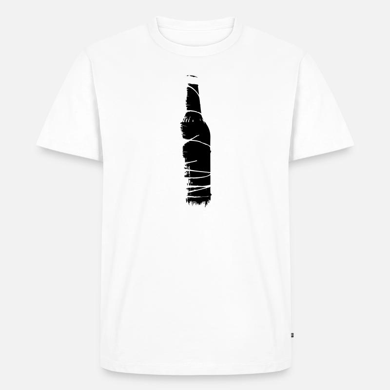 Bierflasche Draht - Männer Premium Bio T-Shirt - Weiß