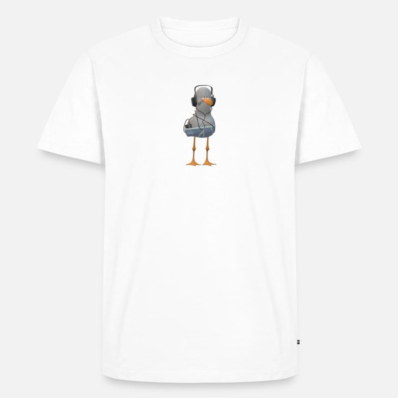 Faule Möwe - Männer Premium Bio T-Shirt - Weiß