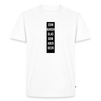 Édimbourg Glasgow Aberdeen Voyage - T-shirt Premium bio Homme - blanc - Devant - Nico (187cm)
