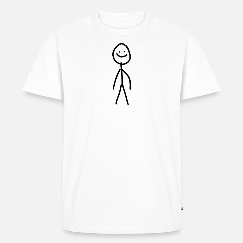 Strichmännchen - Männer Premium Bio T-Shirt - Weiß