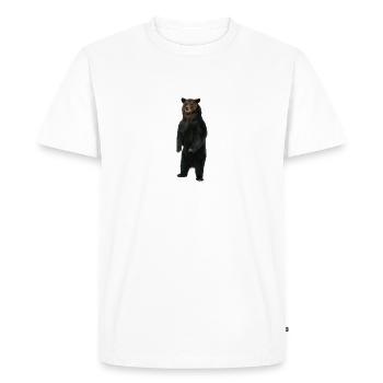 Staande beer - Mannen Premium Bio T-shirt - wit - Voor - Nico (187cm)