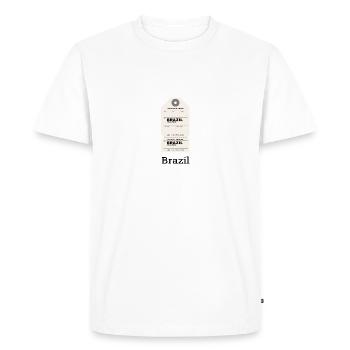 Billet d’avion Brésil - T-shirt Premium bio Homme - blanc - Devant - Nico (187cm)