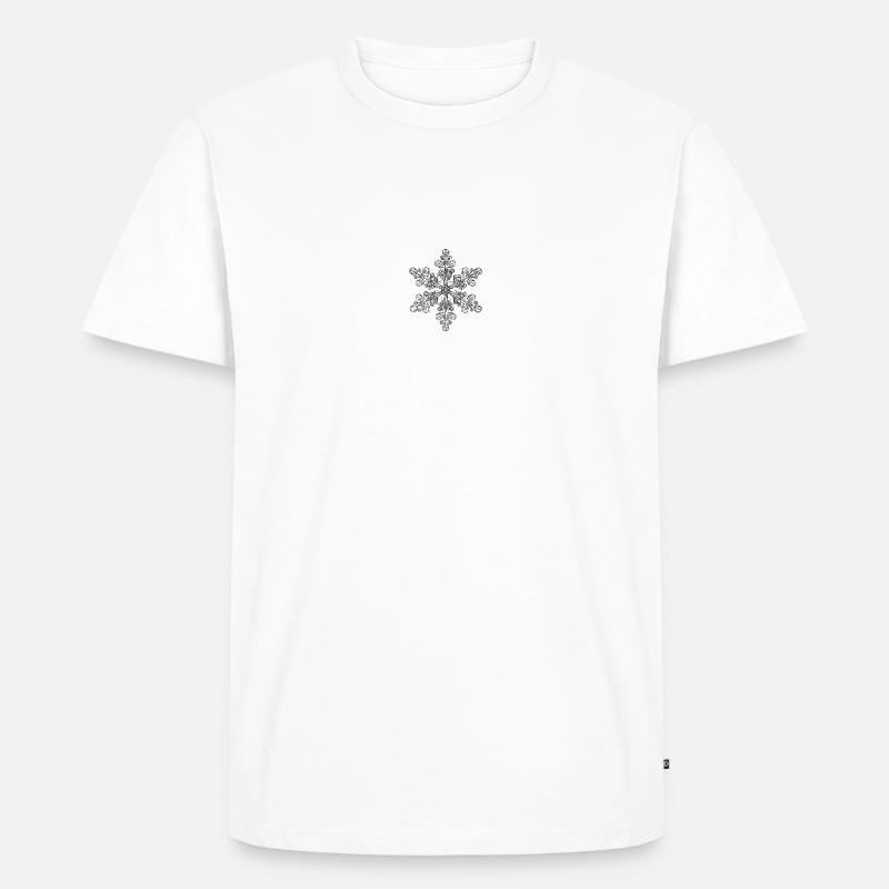 snowflake 6 black - Männer Premium Bio T-Shirt - Weiß
