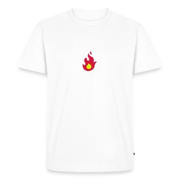 Flamme de feu - Fire Flame - T-shirt Premium bio Homme - blanc - Devant - Nico (187cm)