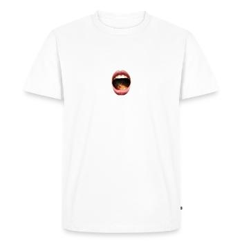 Bouche avec Galaxy Space A.I. Art Gift Idea - T-shirt Premium bio Homme - blanc - Devant - Nico (187cm)