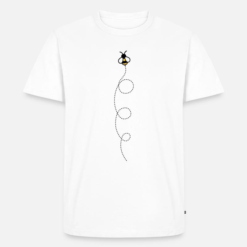 BIENE BEE HUMMEL - Männer Premium Bio T-Shirt - Weiß