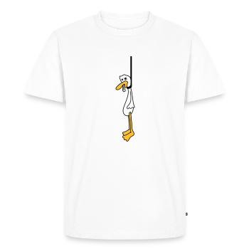 Hanged Duck - T-shirt Premium bio Homme - blanc - Devant - Nico (187cm)