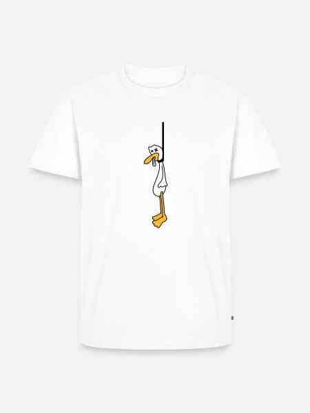 Hanged Duck - Männer Premium Bio T-Shirt - Weiß