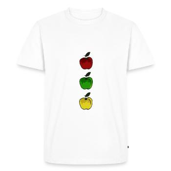 Pommes multicolores / pommes colorées - T-shirt Premium bio Homme - blanc - Devant - Nico (187cm)
