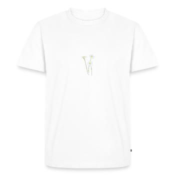 Fleurs fleurs bleu - T-shirt Premium bio Homme - blanc - Devant - Nico (187cm)