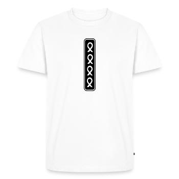 VIH SIDA CANCER DEUIL SOUVENIR RIBBON - T-shirt Premium bio Homme - blanc - Devant - Nico (187cm)