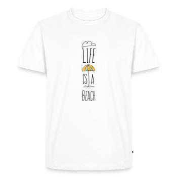 La vie est une plage lettrage été été police - T-shirt Premium bio Homme - blanc - Devant - Nico (187cm)