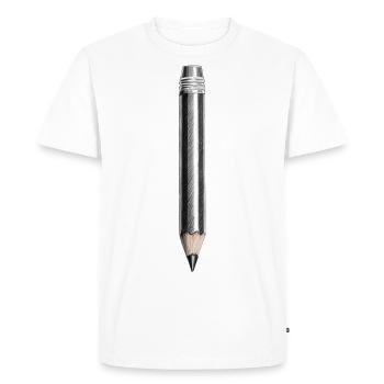 Pencil - Men's Premium Organic T-Shirt - white - Front - Nico (187cm)