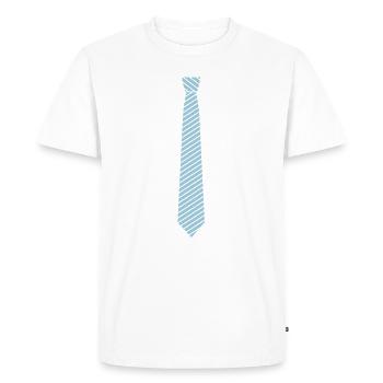 rayé cravate / cravate - T-shirt Premium bio Homme - blanc - Devant - Nico (187cm)