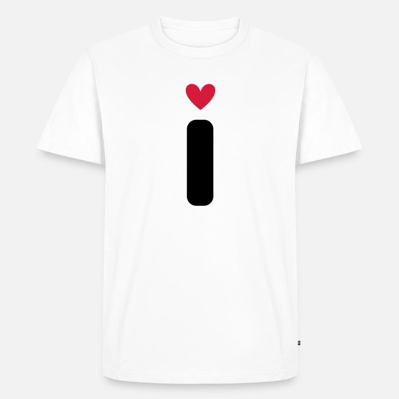 "I" mit Herzchen - Männer Premium Bio T-Shirt - Weiß