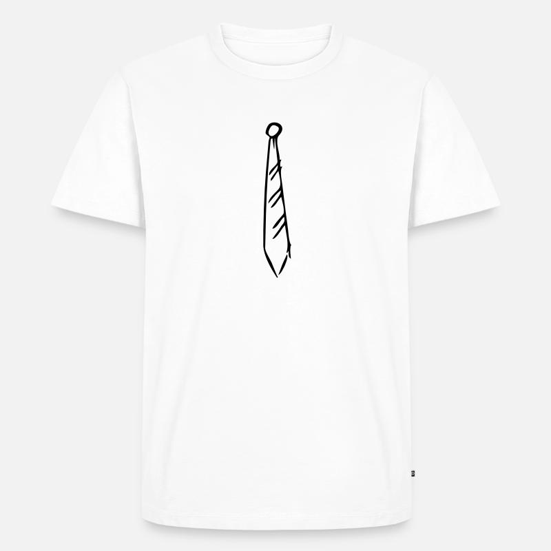 Krawatte - Männer Premium Bio T-Shirt - Weiß