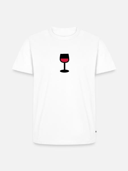 Wein Glas - Männer Premium Bio T-Shirt - Weiß