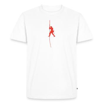 Alpiniste alpiniste d’escalade - T-shirt Premium bio Homme - blanc - Devant - Nico (187cm)