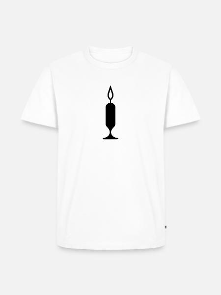 Candle - Men's Premium Organic T-Shirt - white