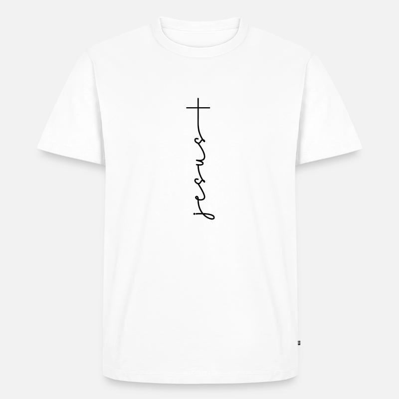 Jesus - Männer Premium Bio T-Shirt - Weiß