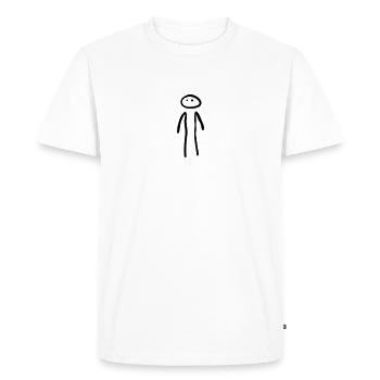 Man Standing - Men's Premium Organic T-Shirt - white - Front - Nico (187cm)