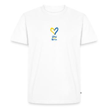 Stand with Ukraine - Men's Premium Organic T-Shirt - white - Front - Nico (187cm)