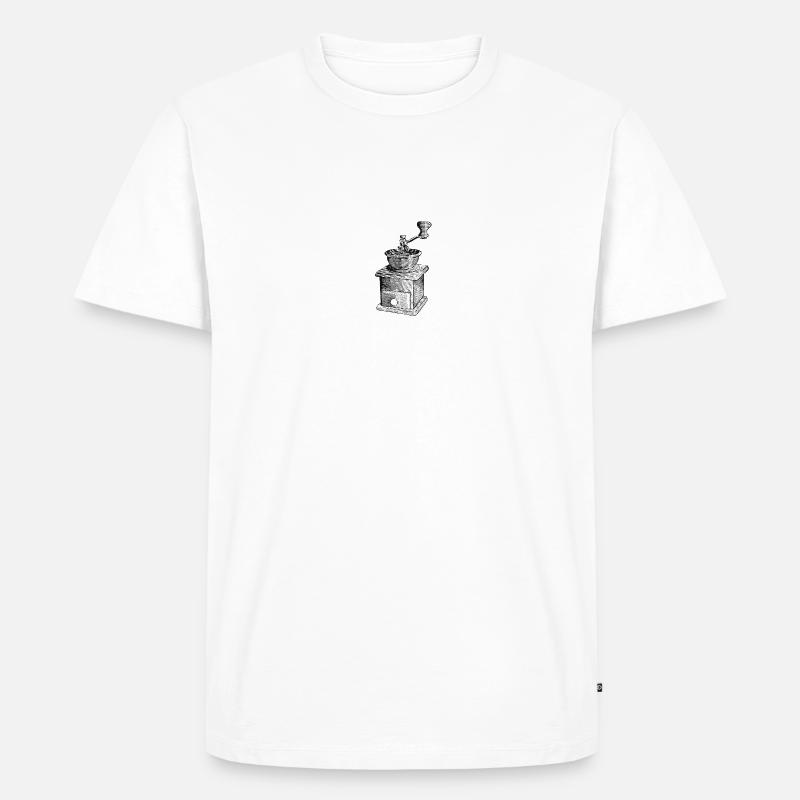 Kaffeemühlen Design - Männer Premium Bio T-Shirt - Weiß