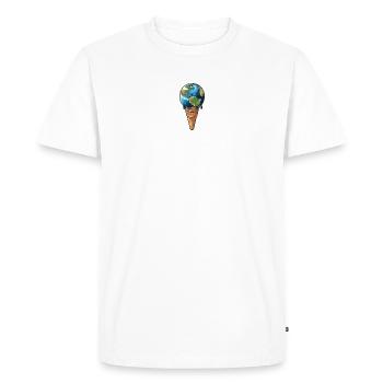 La terre fond - T-shirt Premium bio Homme - blanc - Devant - Nico (187cm)
