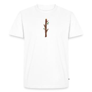 Simple branch brown upright - Men's Premium Organic T-Shirt - white - Front - Nico (187cm)