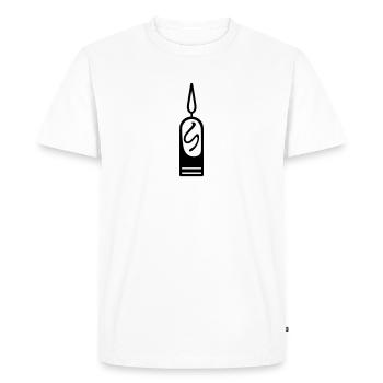 Bougie - T-shirt Premium bio Homme - blanc - Devant - Nico (187cm)