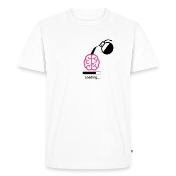 Coffee charging status - Men's Premium Organic T-Shirt - white - Front - Nico (187cm)