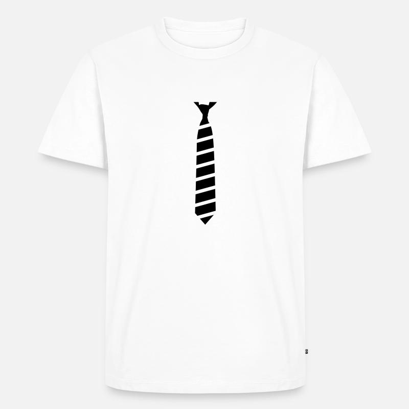 Krawatte - Männer Premium Bio T-Shirt - Weiß