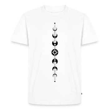Totem avec phases de lune et étoiles. Noir. - T-shirt Premium bio Homme - blanc - Devant - Nico (187cm)
