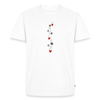 Coeurs Paillettes - T-shirt Premium bio Homme - blanc - Devant - Nico (187cm)