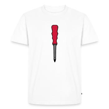 Screwdrivers Tools Screw Phillips screwdriver turn - Men's Premium Organic T-Shirt - white - Front - Nico (187cm)