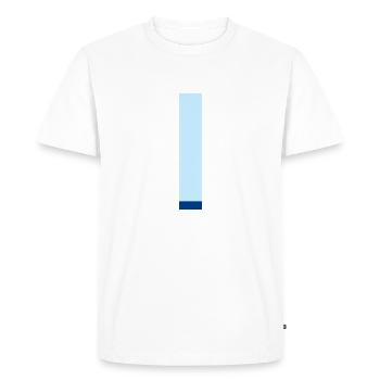 Letter i blue pop and modern - Men's Premium Organic T-Shirt - white - Front - Nico (187cm)