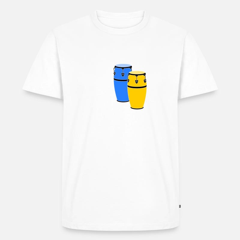 Congas - Männer Premium Bio T-Shirt - Weiß