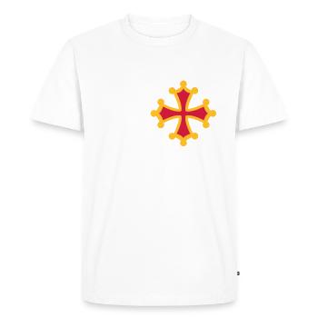 croix occitane - T-shirt Premium bio Homme - blanc - Devant - Nico (187cm)