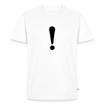 Exclamation point - Men's Premium Organic T-Shirt - white - Front - Nico (187cm)
