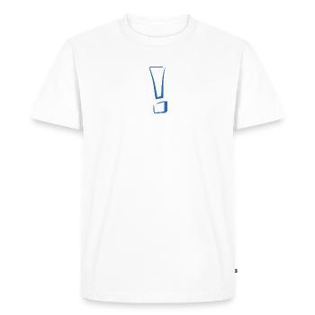 Point d’exclamation bleu - T-shirt Premium bio Homme - blanc - Devant - Nico (187cm)