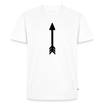 Arrow Medium dark - Men's Premium Organic T-Shirt - white - Front - Nico (187cm)