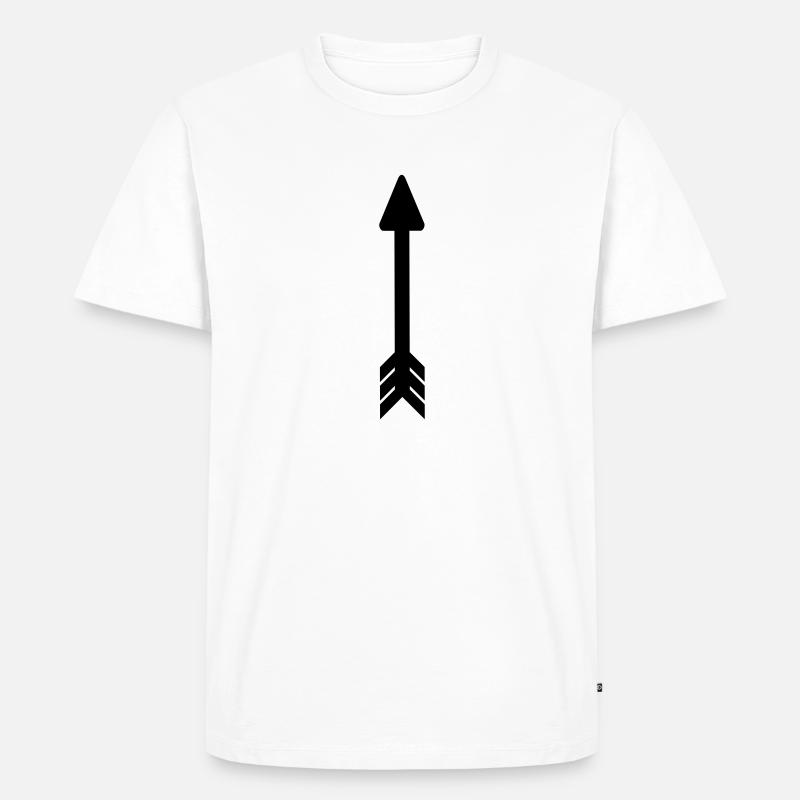 Pfeil Mittel dunkel - Männer Premium Bio T-Shirt - Weiß