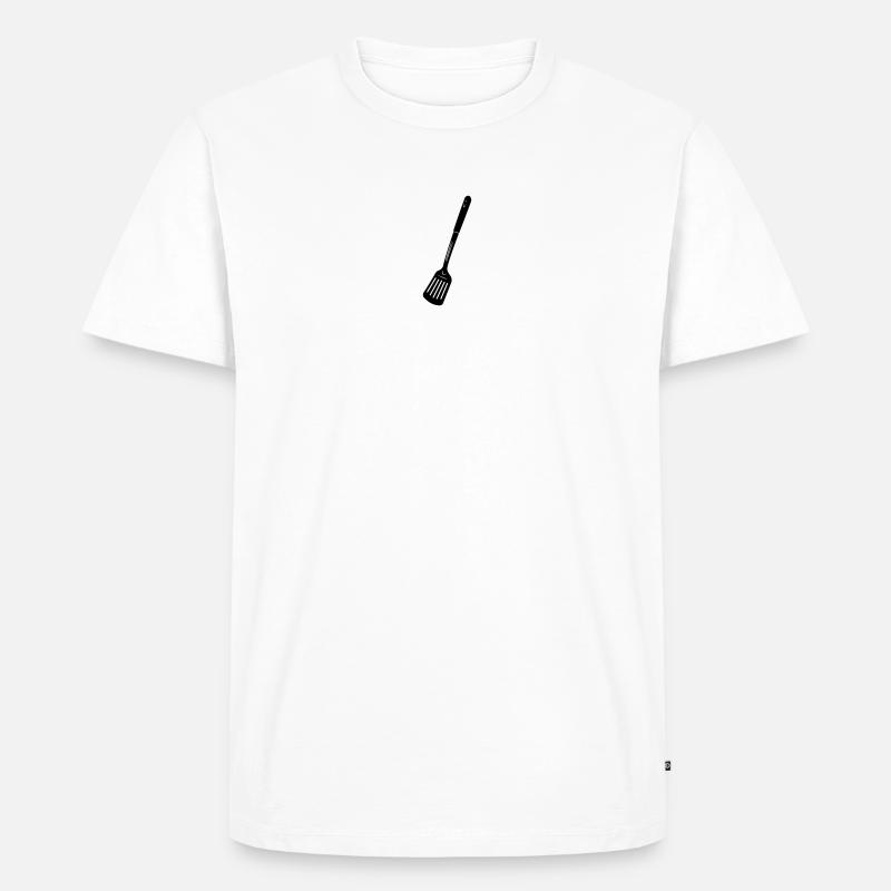 Küchenutensilien Fritteuse oder Backlöffel - Männer Premium Bio T-Shirt - Weiß