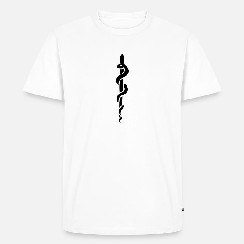 schlange - Männer Premium Bio T-Shirt - Weiß