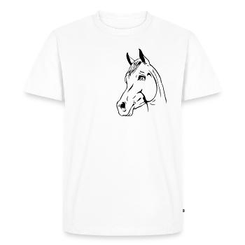 Cheval en tête - T-shirt Premium bio Homme - blanc - Devant - Nico (187cm)