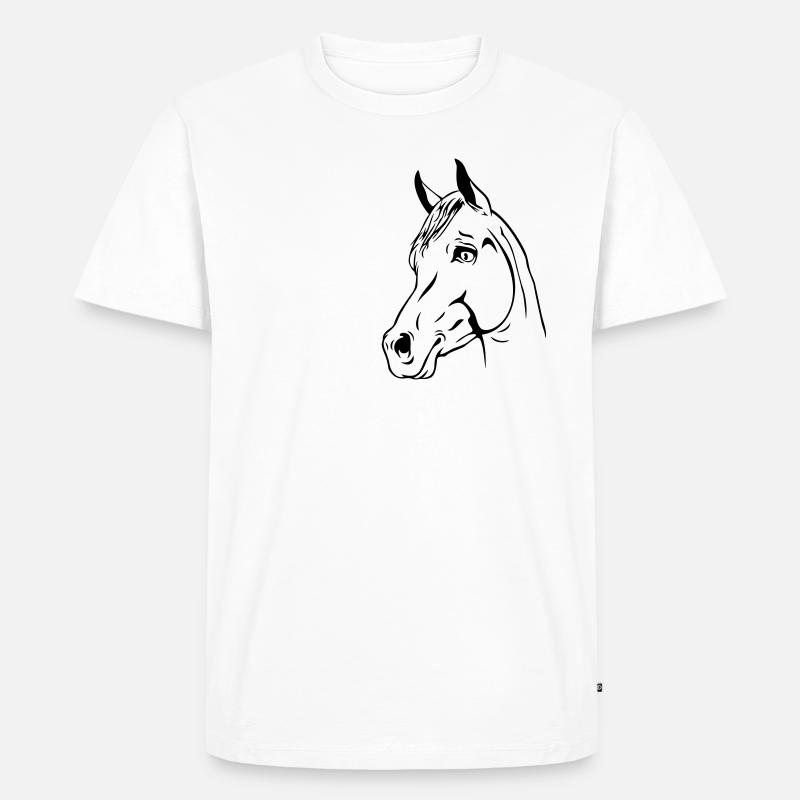 ein Pferdekopf - Männer Premium Bio T-Shirt - Weiß