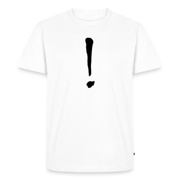Exclamation mark / exclamation mark in black - Men's Premium Organic T-Shirt - white - Front - Nico (187cm)